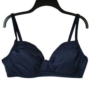 J. Crew Bikini Top Navy Blue Lined Padded Medium